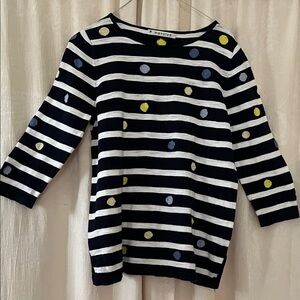 Mansted Women’s Polka Dot Top, Navy/White, Size Medium